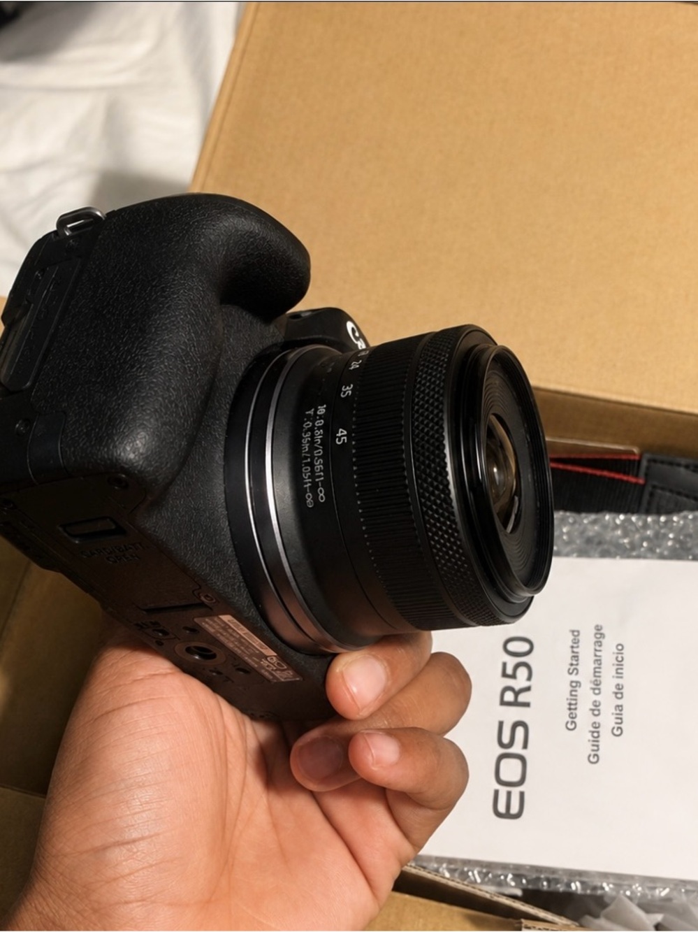 Canon Mirrorless Camera with Black Body and Black Lens